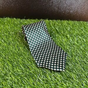 Metropolitan View Silk Necktie Green White Circle Pattern Business Career Mens